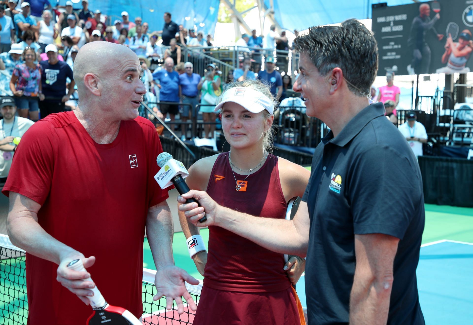 Andre Agassi and Anna Leih Waters at the US OPEN Pickleball Championships - Source: Getty